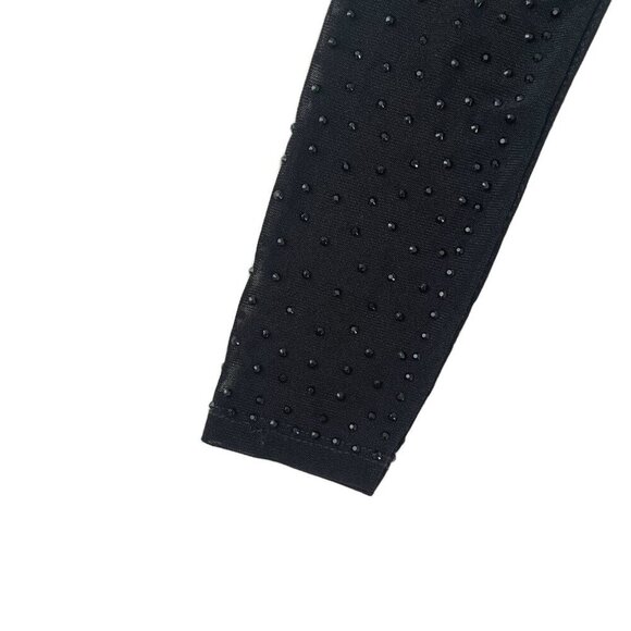 Windsor Black Rhinestones Off-the-Shoulder Long Sleeve Crop Top | Size S - Picture 3 of 6